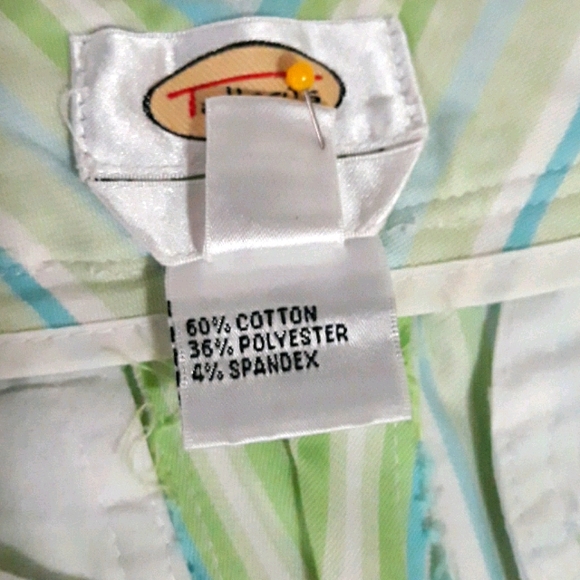 TALBOTS Striped Stretch Flat Front Straight Leg Pants - Picture 7 of 9